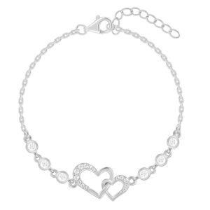 GIVA 925 Silver Duoheart Bracelet